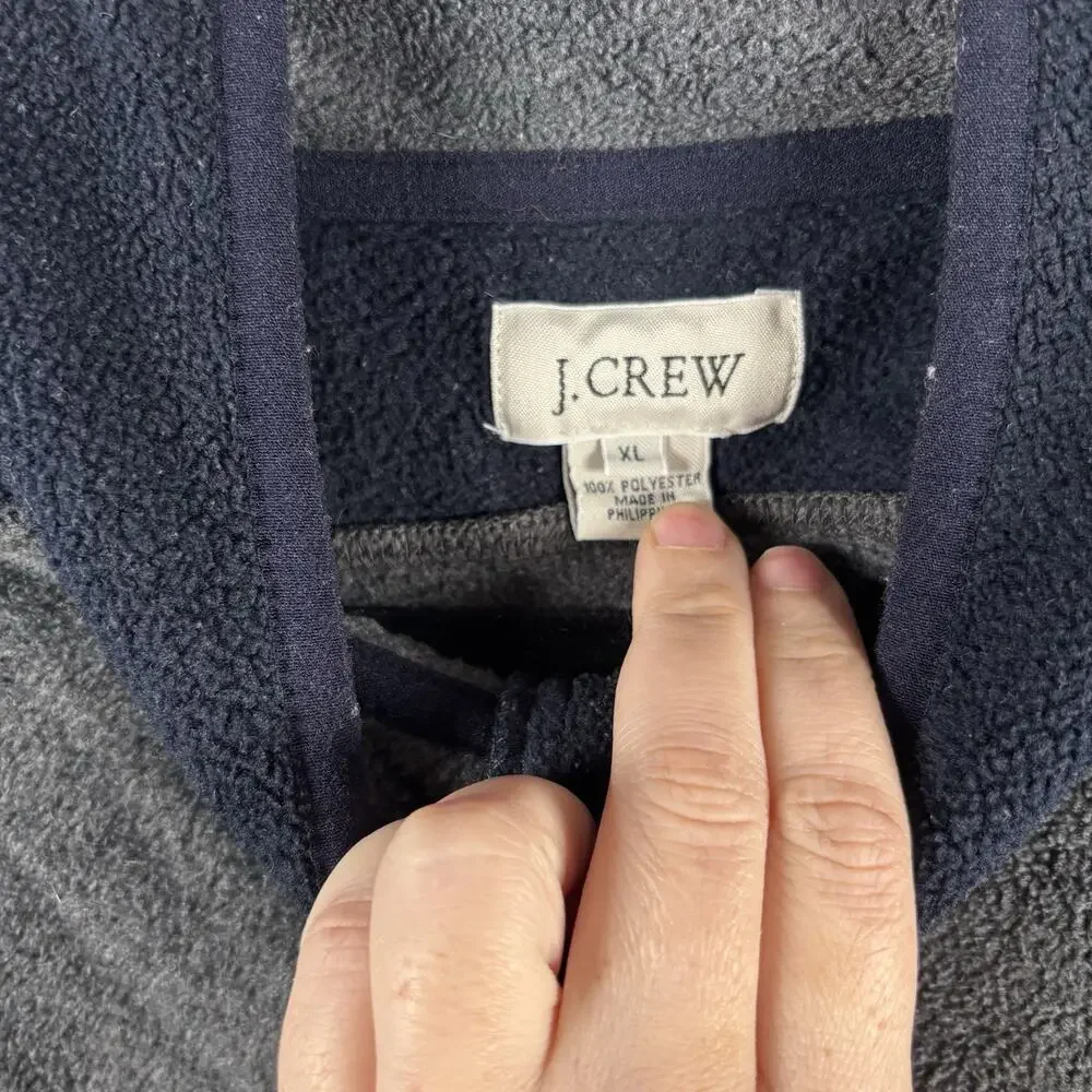 J CREW Full Zip‎ Polartec Fleece Jacket gray men size XL